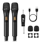 TONOR Mikrofon kabellos, drahtloses Funkmikrofon Wireless Microphone Handmikrofon dynamisch Microfono Mic mit Empfänger für Verstärker PA Anlage Karaoke Hochzeit Party Konferenz Vortrag TW320 Schwarz