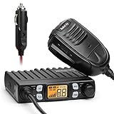 Radioddity CB-27 Pro 40-Kanal-Mini-CB-Funkgerät mit AM/FM Notrufkanal 9/19, 4 W Sendeleistung, VOX, HF-Verstärkung und abgesetztem Handmikrofon