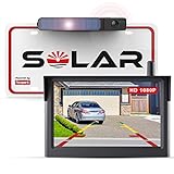 Foxpark Solar Kabellos Digital Rückfahrkamera Set (1080P), 3 Min. DIY Installation, Unterstützt 2 Kameras Funk mit 5' Monitor, IP69K Wasserdicht für Auto, SUV, Van, Wohnmobil