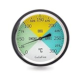 GALAFIRE 68 mm Zifferblatt Grill Thermometer Extra Lang 73 mm Stiel Holzkohle Grill Pit Smoker Temperaturanzeige