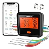 Inkbird Grillthermometer IDT-34C, Digital Grillthermometer Bluetooth mit 45M Verbindungsentfernung, Grillthermometer Kabellos mit Tempalarm, Ofenthermometer Fleischthermometer für Grill, Backen, BBQ