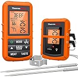 ThermoPro TP20 Digital Funk Bratenthermometer 150m Reichweite Grillthermometer Ofenthermometer Thermometer Wireless mit 2 Temperaturfühlern für BBQ, Ofen und Grills